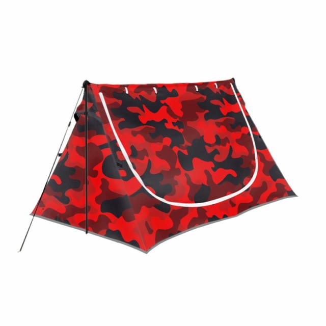 即出荷】 SCRAWLDOG Red Camo Print Outdoors 1-2 Person Camping Tent Waterproof  Family with Carry Bag Lightweight Ten スポーツ・アウトドア 