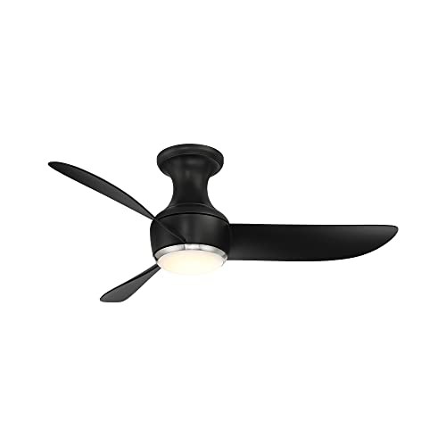 新品Corona Smart Indoor and Outdoor 3-Blade Flush Mount Ceiling Fan 44in Brushed Nickel Black 2700K LED Light Kit and Remotのサムネイル