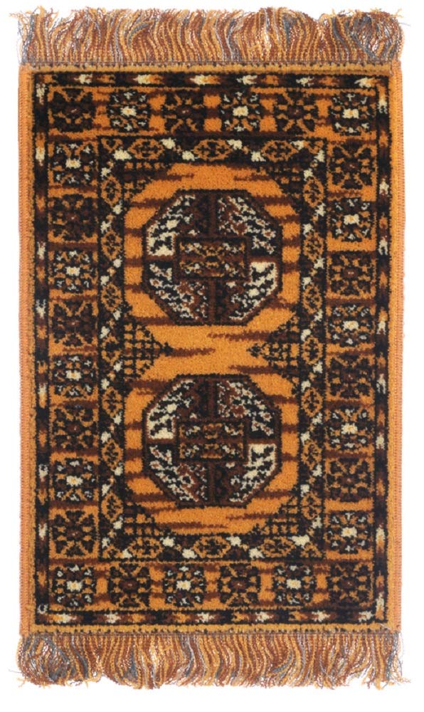 Dolls House Yellow Patterned Afghan Fringed Rug Miniature Flooring Accessory 送料無料の通販は