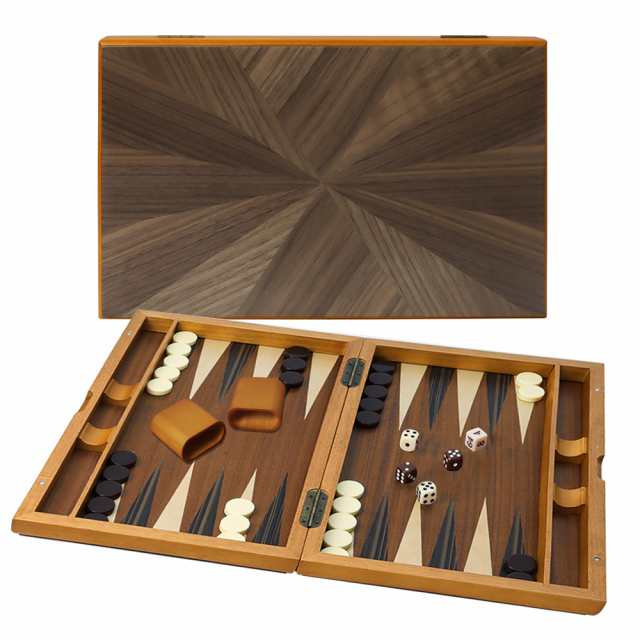 GSE Games  Sports Expert Premium Wooden Folding Inlay Backgammon Board Game Set Classic Traditional Strategy Board Games Fの通販は