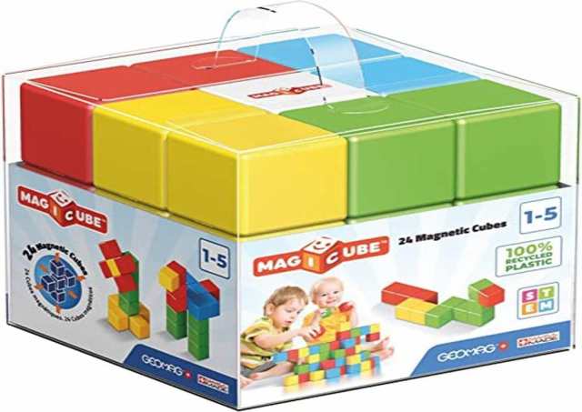 Geomag Premium Swiss-Made MagiCube 24-Piece Magnetic Stacking Cubes ...