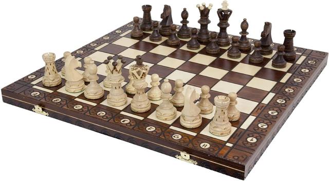 Handmade European Wooden Chess Set with 21 Inch Board and Hand Carved Chess Pieces 送料無料の通販は