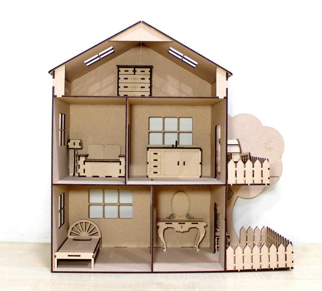 StonKraft Wooden 3D Puzzle Doll House - Home Decor Construction Toy Modeling Kit School Project - Easy to Assemble Doll Hの通販は 19,944円