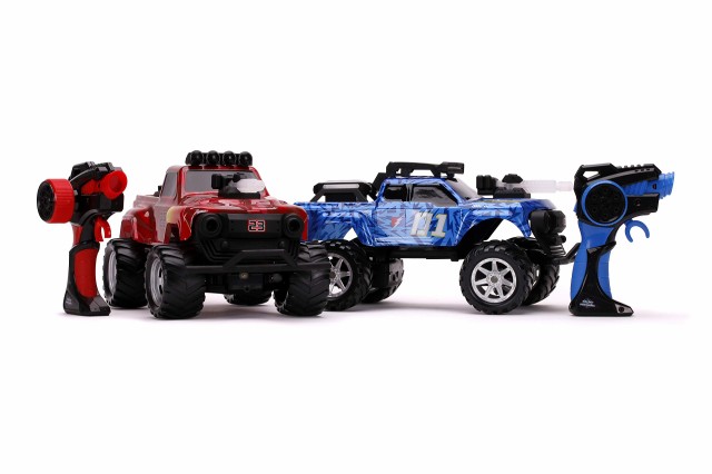 JADA Toys Battle Machines 116 Laser Combat RC Remote Control Car 2-Pack 2.4 GHZ RedBlue Truck Toys for Kids and Adults 2 28,200円