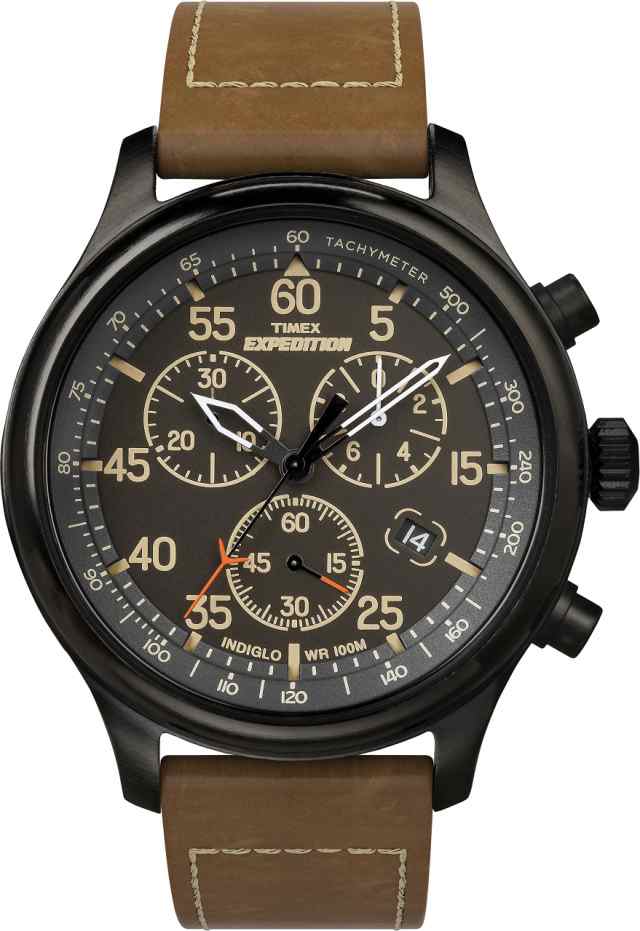 タイメックス Timex Expedition Mens 43 mm Chronograph Watch Brown