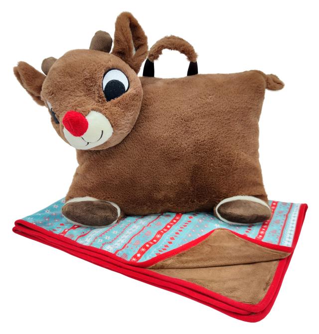 Animal Adventure Rudolph The Red-Nosed ReindeerRudolph Character Cuddle Combos 2-in-1 Stow-n-Throw Cuddle Bud with