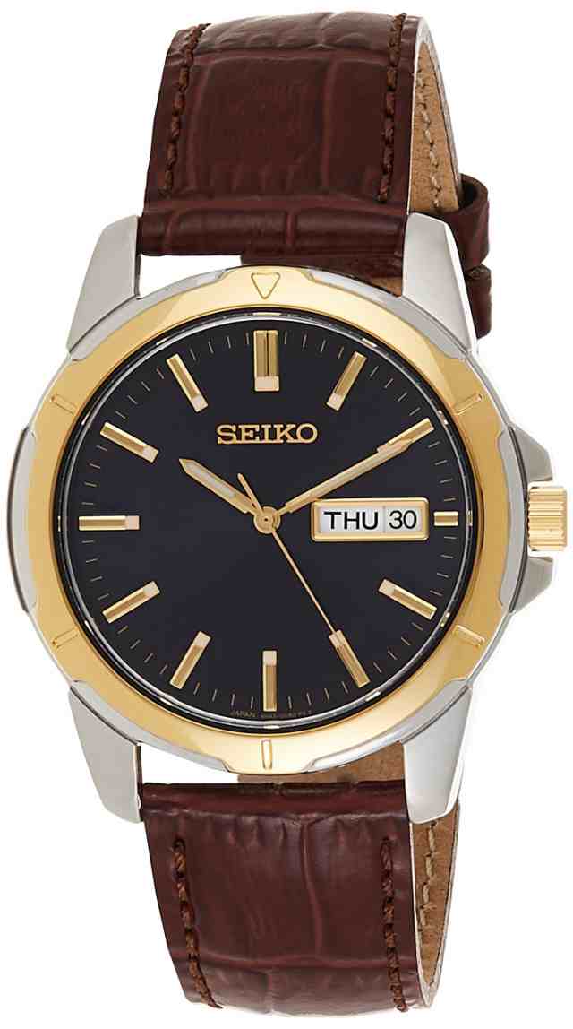 セイコー SEIKO Mens SNE102 Stainless Steel Solar Watch with Brown ...