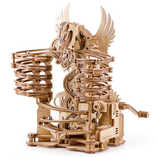 iDventure DIY Wooden Marble Run Mode Dragon  3D Mechanical Wooden Puzzle Model Kit fr Adults and Teens Hand Cranked Mechの通販は