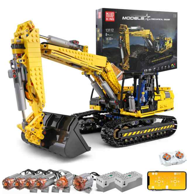 Mould King 13112 RC Excavator Building Set for Boys 1830 Pieces Blocks APP  Remote Control Truck Construction Vehicl タンブラー・マグカップ おもちゃ・趣味 