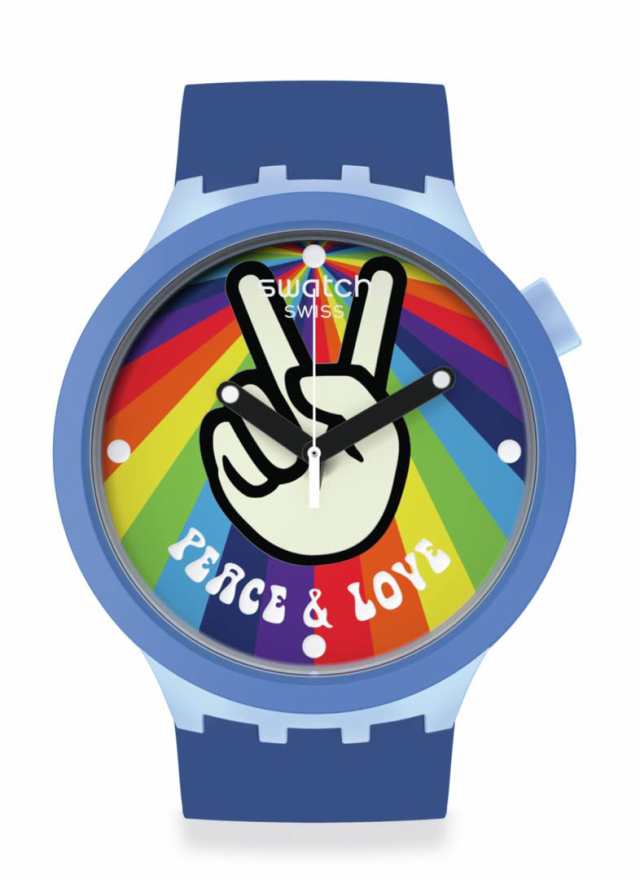 スウォッチ Swatch Unisex Casual Blue Watch Bioceramic Quartz Peace Hand Love 送料無料