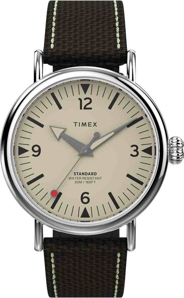 タイメックス Timex 40mm 標準3針レザーコンボストラップウォッチ