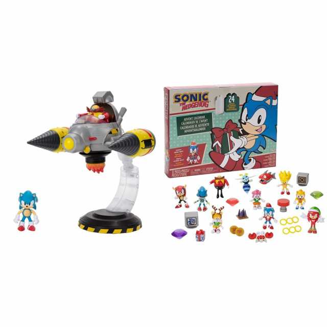 侵攻を決断 Sonic The Hedgehog Egg Mobile Battle Set with Dr. Eggman 2.5 Inch  Action Figures Includes 14 Unique Pieces Advent