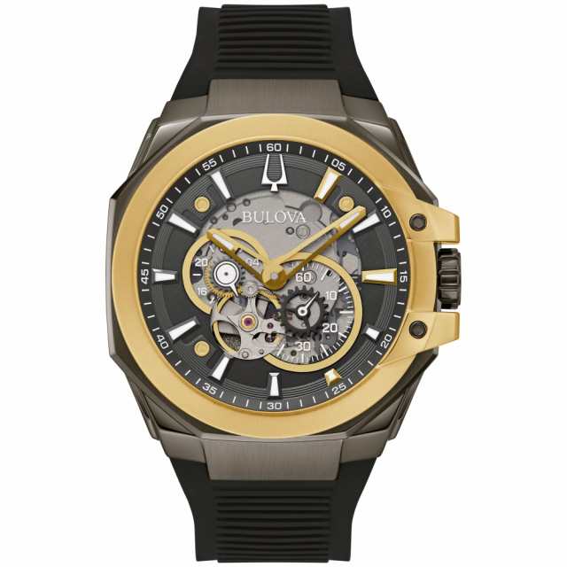 ブローバ Bulova Marc Anthony Marquina Gray Dial Black Silicone Strap Watch 46mm - 98A310 送料無料