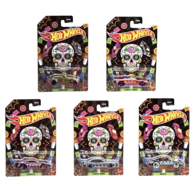 マテル Hot Wheels 2023 Dia De Los Muertos Halloween Complete Set of 5 Diecast Vehicles from DXT91-956F Release 送料無の通販は