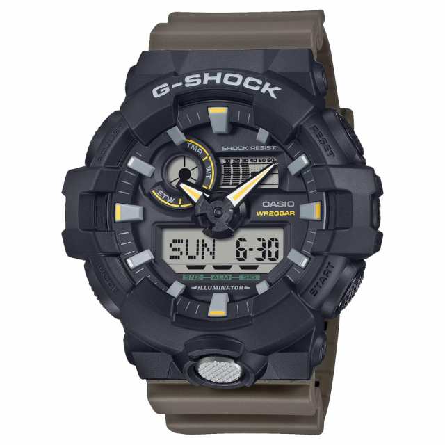 カシオ Casio G-Shock Utilitarian Black Olive Green Digital Analog Watch GA-710TU-1A3CR 送料無料