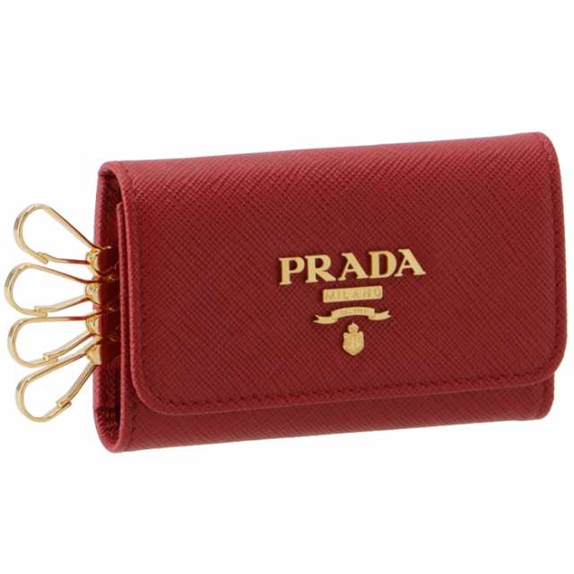 最大5000円OFFクーポン PRADA プラダ リボン 4連 キーケース 鍵入れ