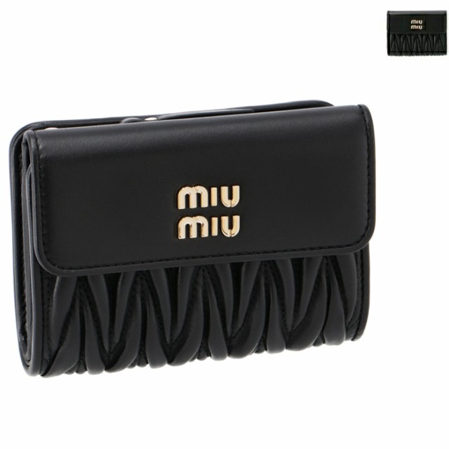 ミュウミュウ MIU MIU 財布 二つ折り マテラッセ 折りたたみ 二つ折り ...