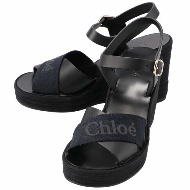 CHLOE ウェッジサンダル 厚底 10cmヒール ロゴ ウェッジソール