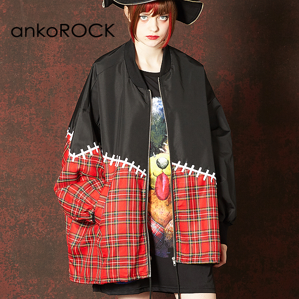 Ankorock アンコロック ブルゾン メンズ ジャケット レディース ユニセックス 服 ブランド チェック柄 切替 切り替え 長袖 大きいサイズ の通販はau Pay マーケット Ankorock