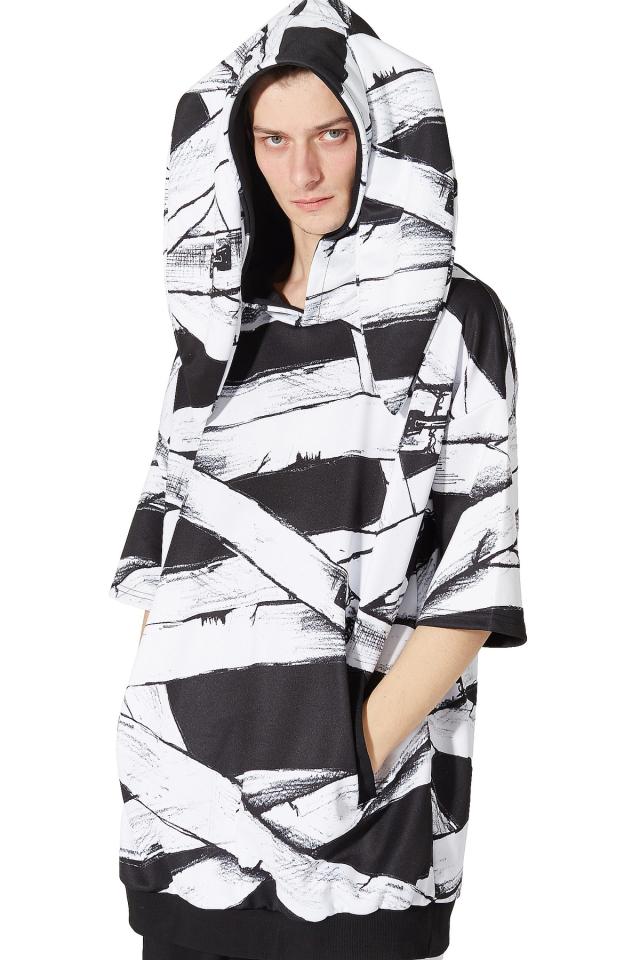 Ankorock アンコロック メンズ うさ耳 パーカー レディース プルオーバー 半袖 ビッグ プリント 包帯の通販はau Pay マーケット Ankorock