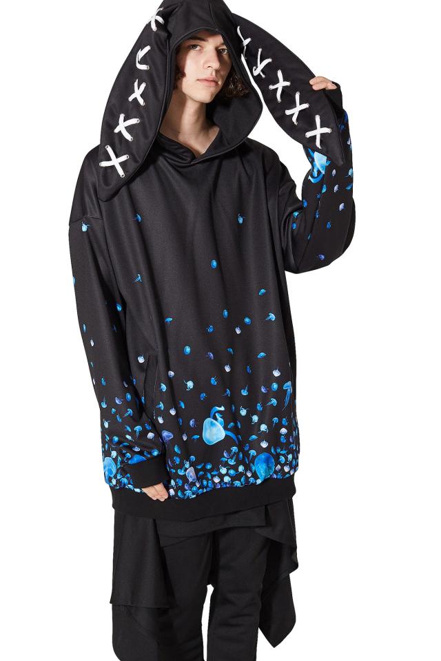 Ankorock アンコロック うさ耳 パーカー メンズ レディース プルオーバー 長袖 ロング丈 ビッグシルエットの通販はau Pay マーケット Ankorock