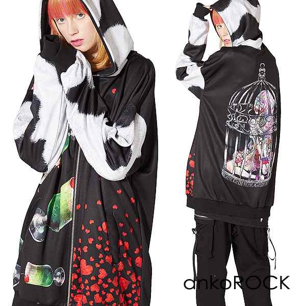 Ankorock アンコロック パーカー メンズ ジップパーカー レディース ユニセックス 服 ブランド 長袖 ロング丈 総柄 マルチパターン プリの通販はau Pay マーケット Ankorock