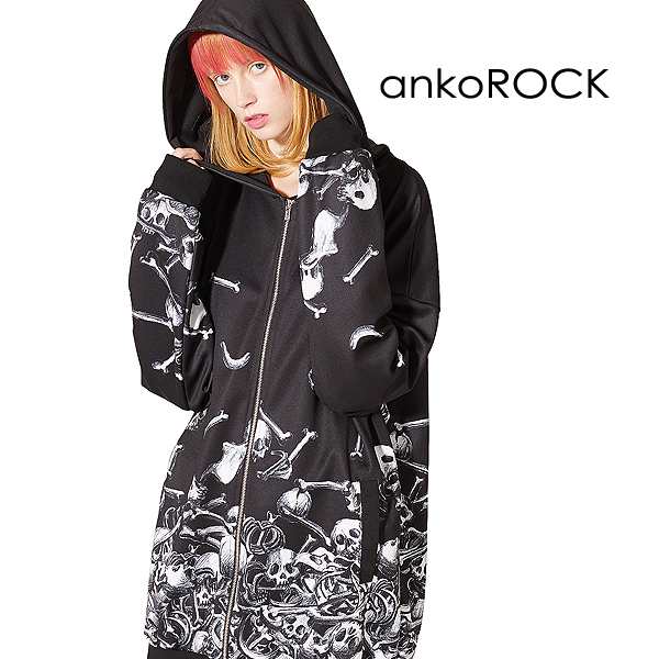 Ankorock アンコロック パーカー メンズ ジップパーカー レディース ユニセックス 服 ブランド 長袖 ロング丈 総柄 プリント ジップアッの通販はau Pay マーケット Ankorock