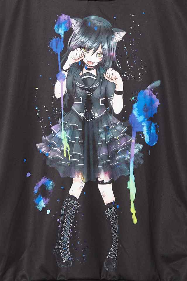 Ankorock アンコロック ビッグ Tシャツ メンズ カットソー レディース 半袖 黒 女の子 ガール 猫の通販はau Pay マーケット Ankorock