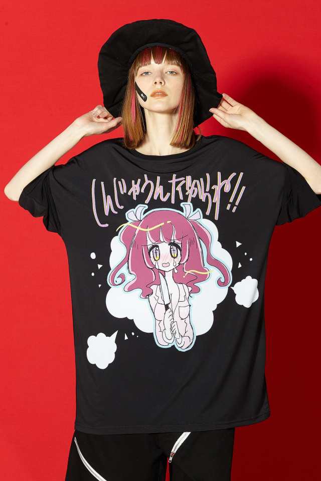 全国宅配無料 Ankorock アンコロック ビッグ Tシャツ メンズ カットソー レディース 半袖 黒 女の子 タバコ 好評につき延長 Y Hb Co Il