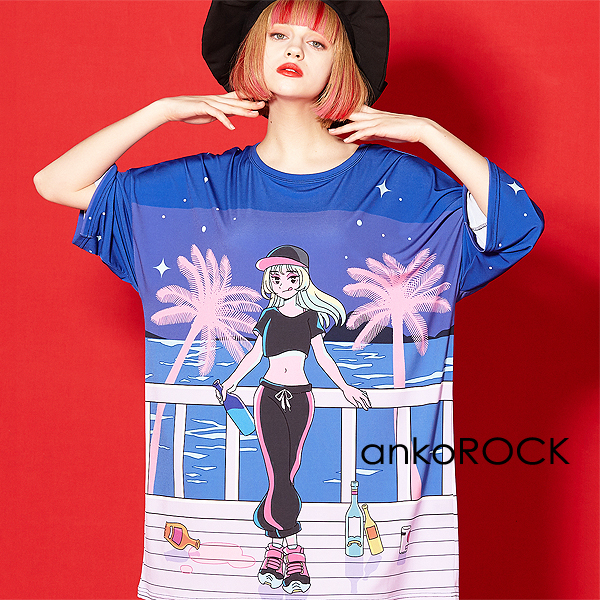 Ankorock アンコロック Tシャツ メンズ ビッグtシャツ レディース ユニセックス 服 ブランド プリントtシャツ 総柄 女の子 ガールズプリの通販はau Pay マーケット Ankorock