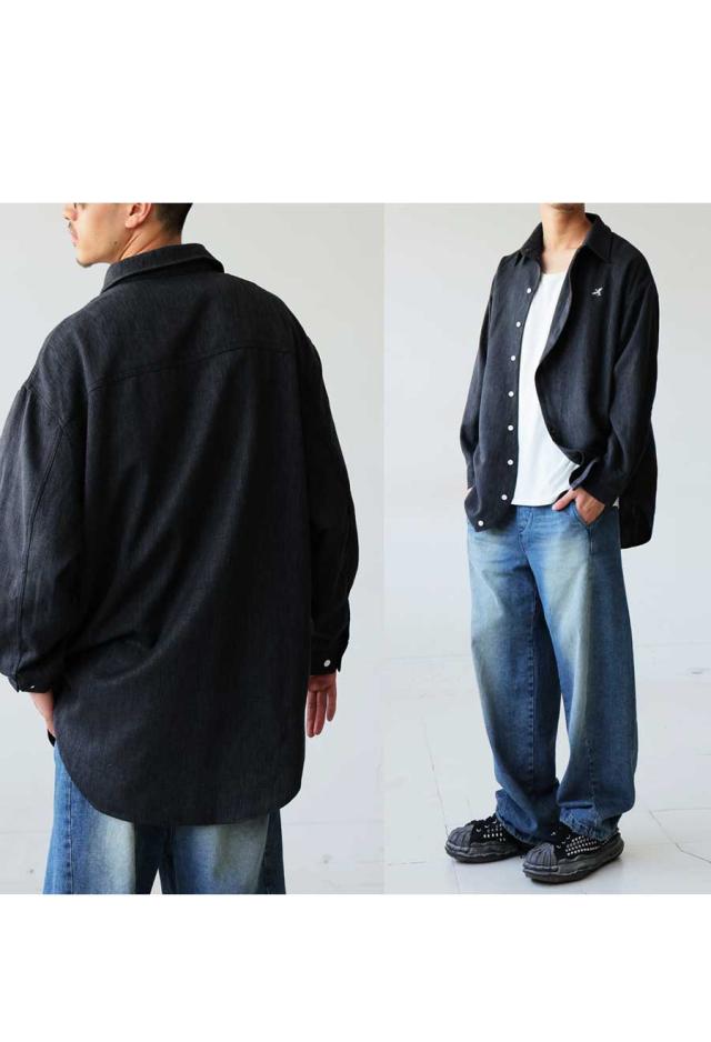 羽織るだけで雰囲気が出る、頼れる一枚。変形刺繍シャツ 送料無料・再入荷 メール便不可_12
