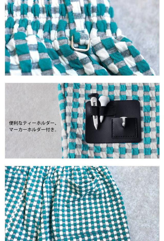 チェック柄ハーフパンツ メンズ ロゴ刺繍 ゴルフ 送料無料・(500)メール便可_9