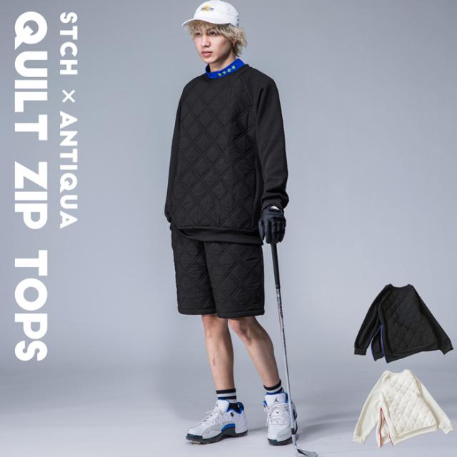 ANTIQUA GOLF×STCH キルトトップス メンズ 送料無料・再再販。メール便不可【Z】