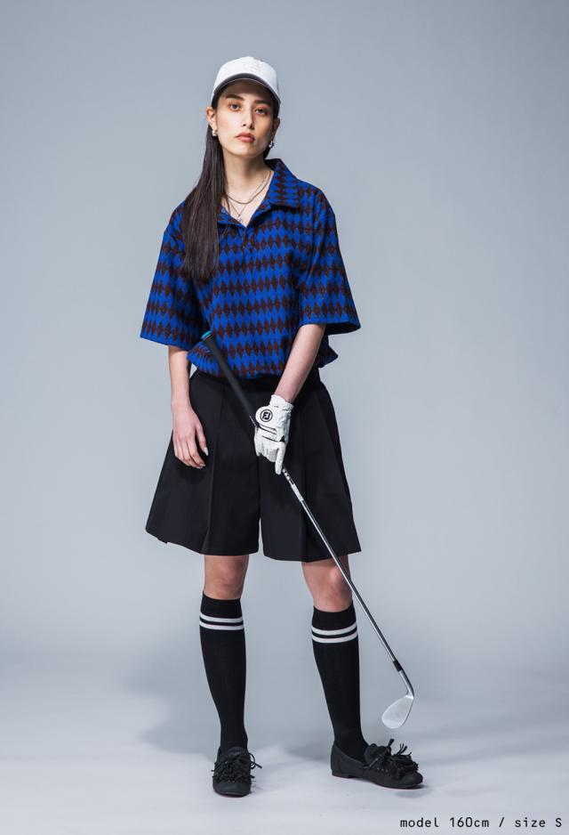 ANTIQUA GOLF×STCH 幾何学柄 開襟トップス メンズ 送料無料・再販。メール便不可【z】_2