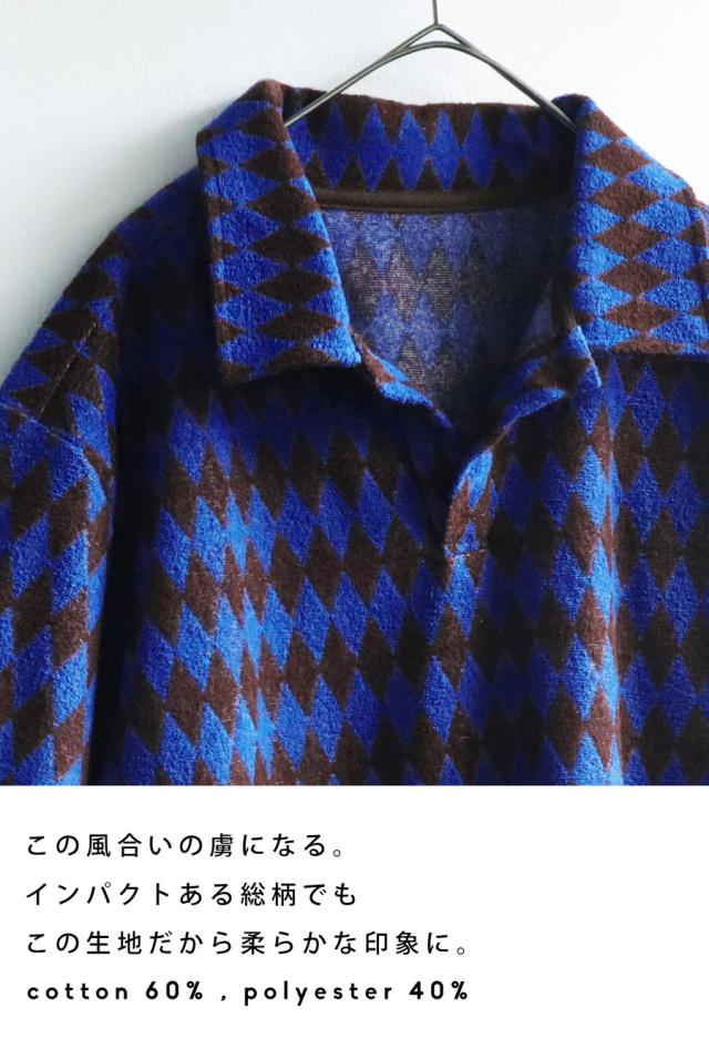 ANTIQUA GOLF×STCH 幾何学柄 開襟トップス メンズ 送料無料・再販。メール便不可【z】_5