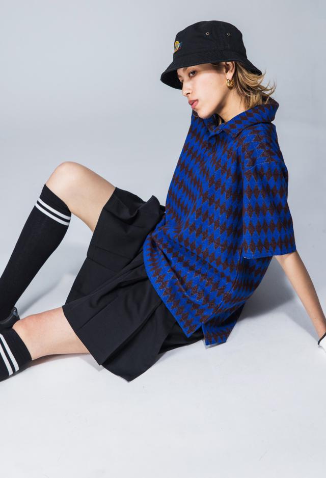ANTIQUA GOLF×STCH 幾何学柄 開襟トップス メンズ 送料無料・再販。メール便不可【z】_9
