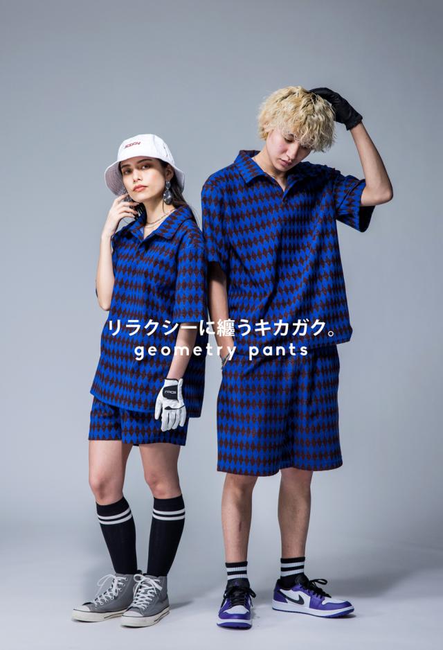 再入荷予定有!ANTIQUA GOLF×STCH 幾何学柄 ハーフパンツ メンズ 送料無料・メール便不可【Z】_3