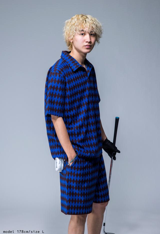 再入荷予定有!ANTIQUA GOLF×STCH 幾何学柄 ハーフパンツ メンズ 送料無料・メール便不可【Z】_4