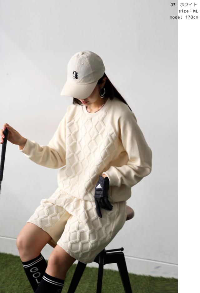 ANTIQUA antiqua GOLF × STCH エンボスジャガードトップス LXL GOLF