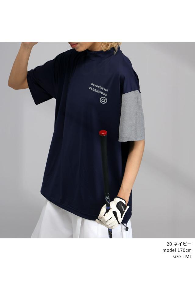 ANTIQUA GOLF×STCH モックネックトップス 送料無料・(50)メール便可の