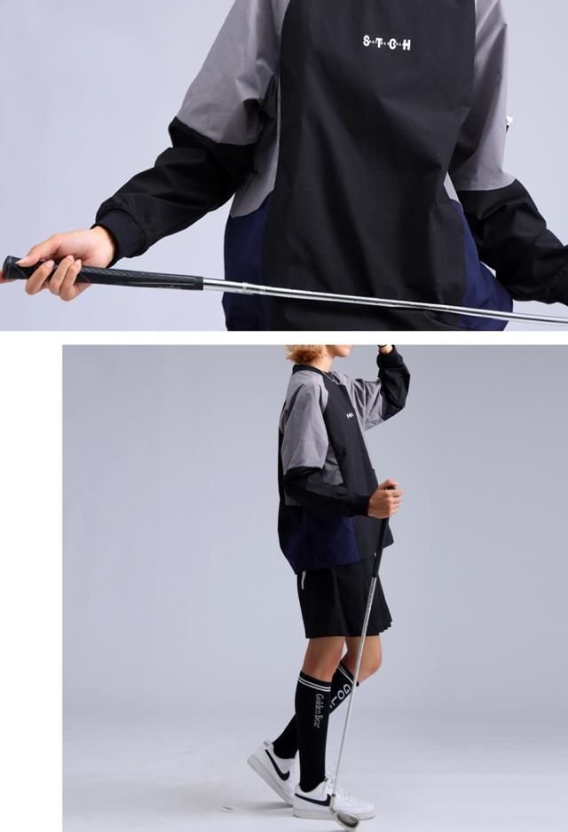 ANTIQUA GOLF×STCH 配色プルオーバー セットアップ ゴルフ 上下