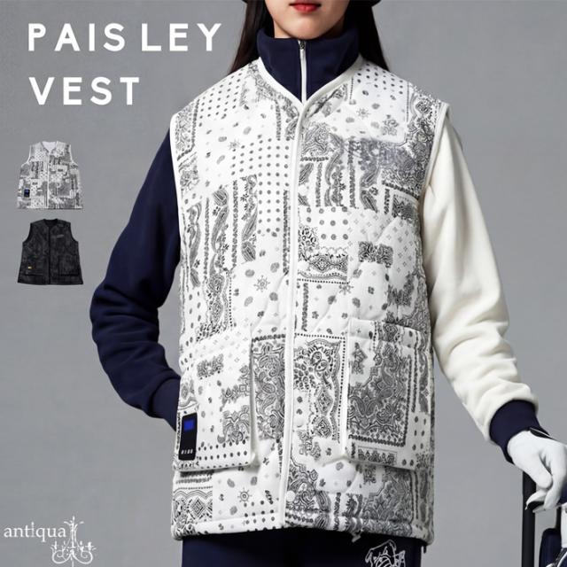 ANTIQUA GOLF×STCH 中綿ベスト レディース 送料無料・メール便不可 冬新作