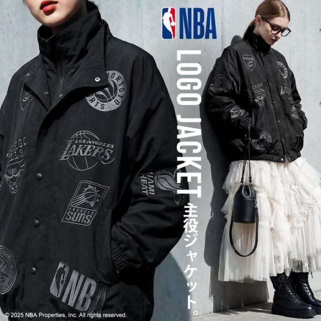 NBA公式 ロゴ刺繍 バルーンジャケット レディース 送料無料・メール便不可 冬新作