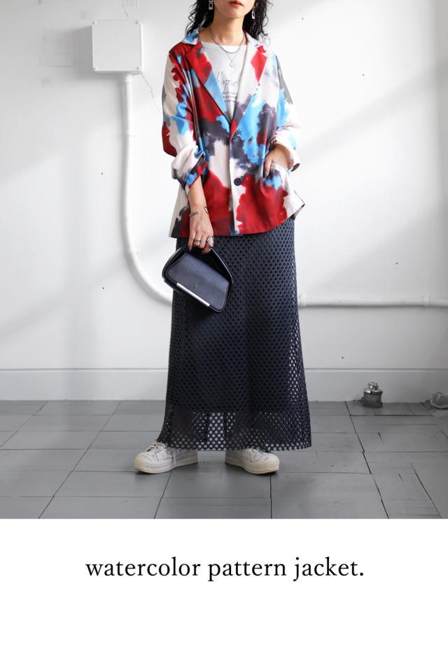 水彩柄ジャケット ジャケット トップス レディース 送料無料・(100)メール便可 冬新作の通販は 水彩柄ジャケット ジャケット トップス レディース 送料無料・(100)メール便可 冬新作の通販は