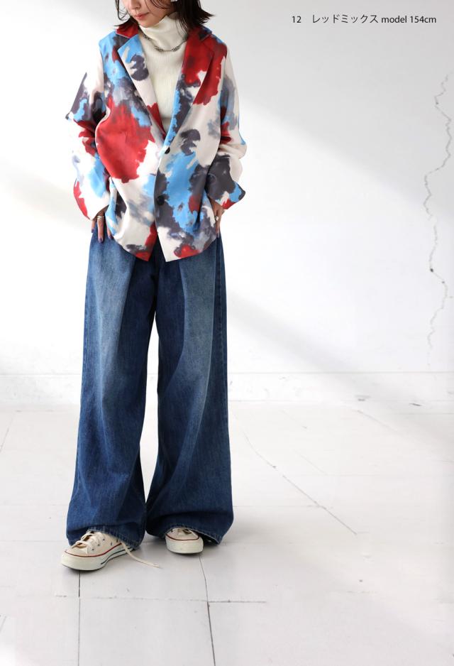 水彩柄ジャケット ジャケット トップス レディース 送料無料・(100)メール便可 冬新作の通販は 水彩柄ジャケット ジャケット トップス レディース 送料無料・(100)メール便可 冬新作の通販は