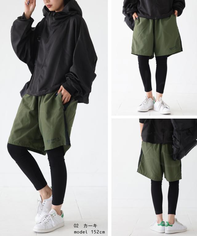 カーキ ハーフパンツ レディース リアルツリー柄カーゴハーフパンツ