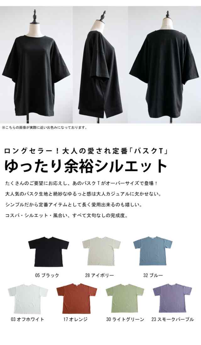 Tシャツ レディース 半袖 ビッグシルエット バスクT 綿・再販。(100)メール便可の通販はau PAY マーケット - antiqua（アンティカ）