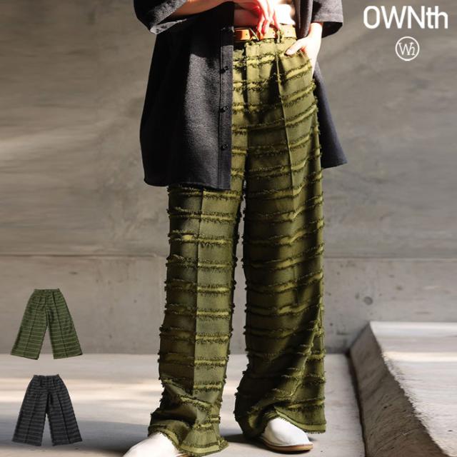 ボーダー柄 フリンジパンツ レディース ボトムス パンツ 送料無料・メール便不可 秋新作