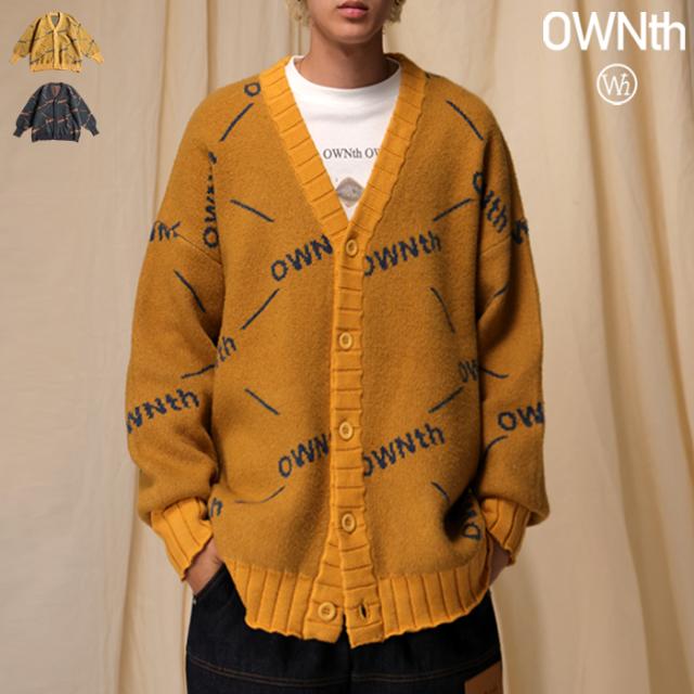 最大半額★選べる福袋！19日20時〜26日10時 モノグラムカーディガン ユニセックス 長袖 Vネック 送料無料・メール便不可 秋新作