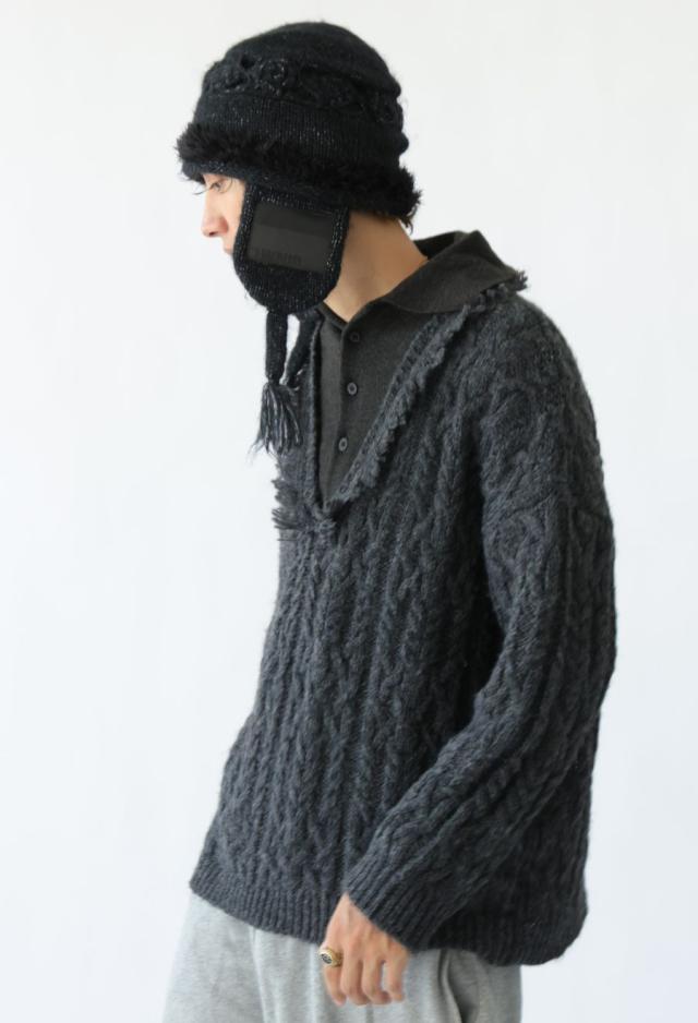 レイヤード風フリンジニットシャツ ユニセックス ニット 送料無料・メール便不可 秋新作 レイヤード風フリンジニットシャツ ユニセックス ニット 送料無料